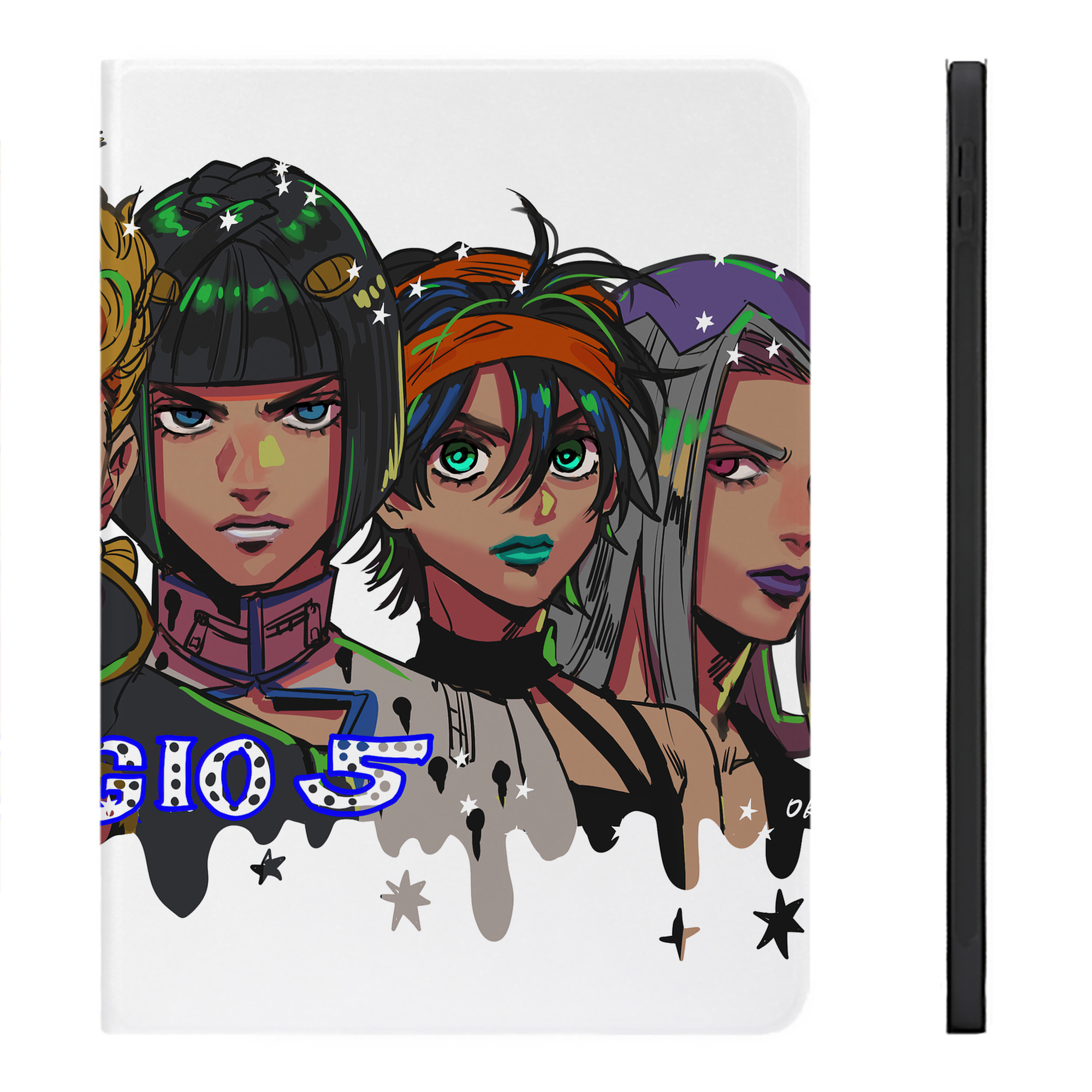 （画像用） ジョジョの奇妙な冒険 JoJo's Bizarre Adventure IPadケース ペンホルダー付き ブックスタイルデザイン